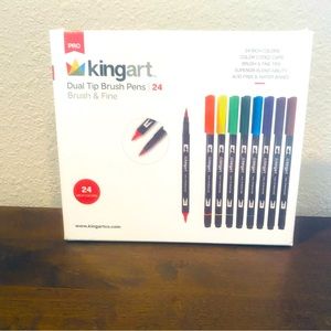 New KINGART dual tip brush pens 24 count
